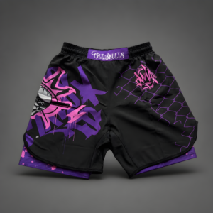 shorts MMA morado y negro para entrenamiento